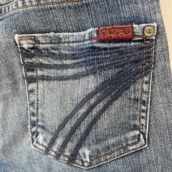 7 For All Mankind Dojo Jeans Size 24 Womens Denim Bermuda Shorts 7FAMK Cotton - Picture 8 of 12